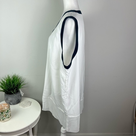 Melissa Mccarthy Seven7 Tank Top Womens Shirt White Sheer Side Slit Plus 3X New - Picture 5 of 10